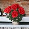 6-Pack: Red Rose Bush with 7 Silk Flowers & Foliage, Floral Home by Artificial Flowers
